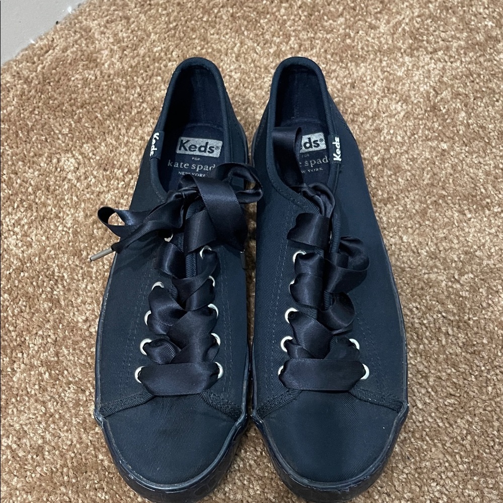 Kate Spade Keds Navy Ribbon Lace Sneakers